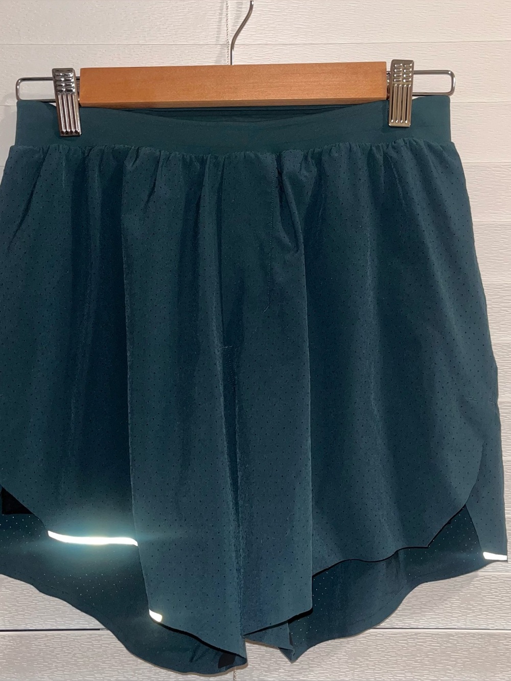 Lululemon Dark Teal Circle shorts with Reflective Trim